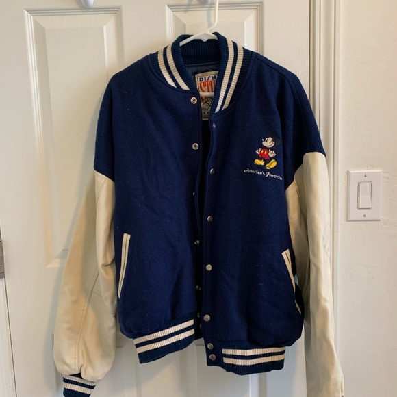 MICKEY MOUSE JACKET Disney Studio Editions WOOL & LEATHER LETTERMAN VARSITY - Picture 6 of 6